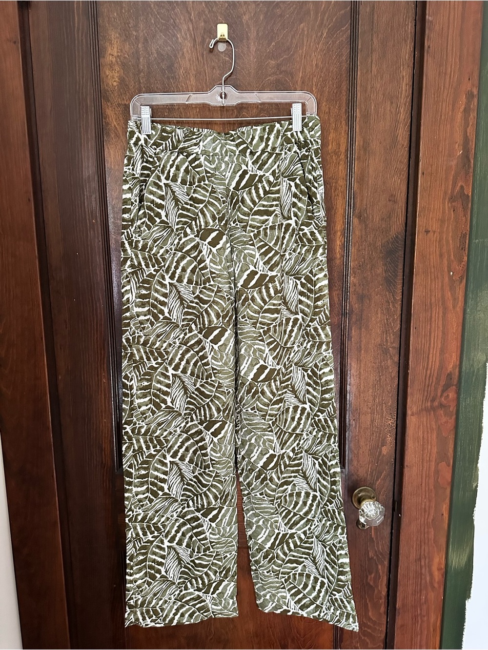 Women’s Palm Leaf Print Casual Pants